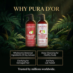 PURA D'OR lifestyle before and after hair results demonstrating fuller look