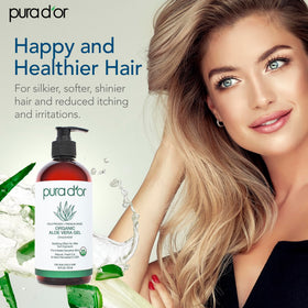 PURA D'OR used on damp hair to condition and add shine