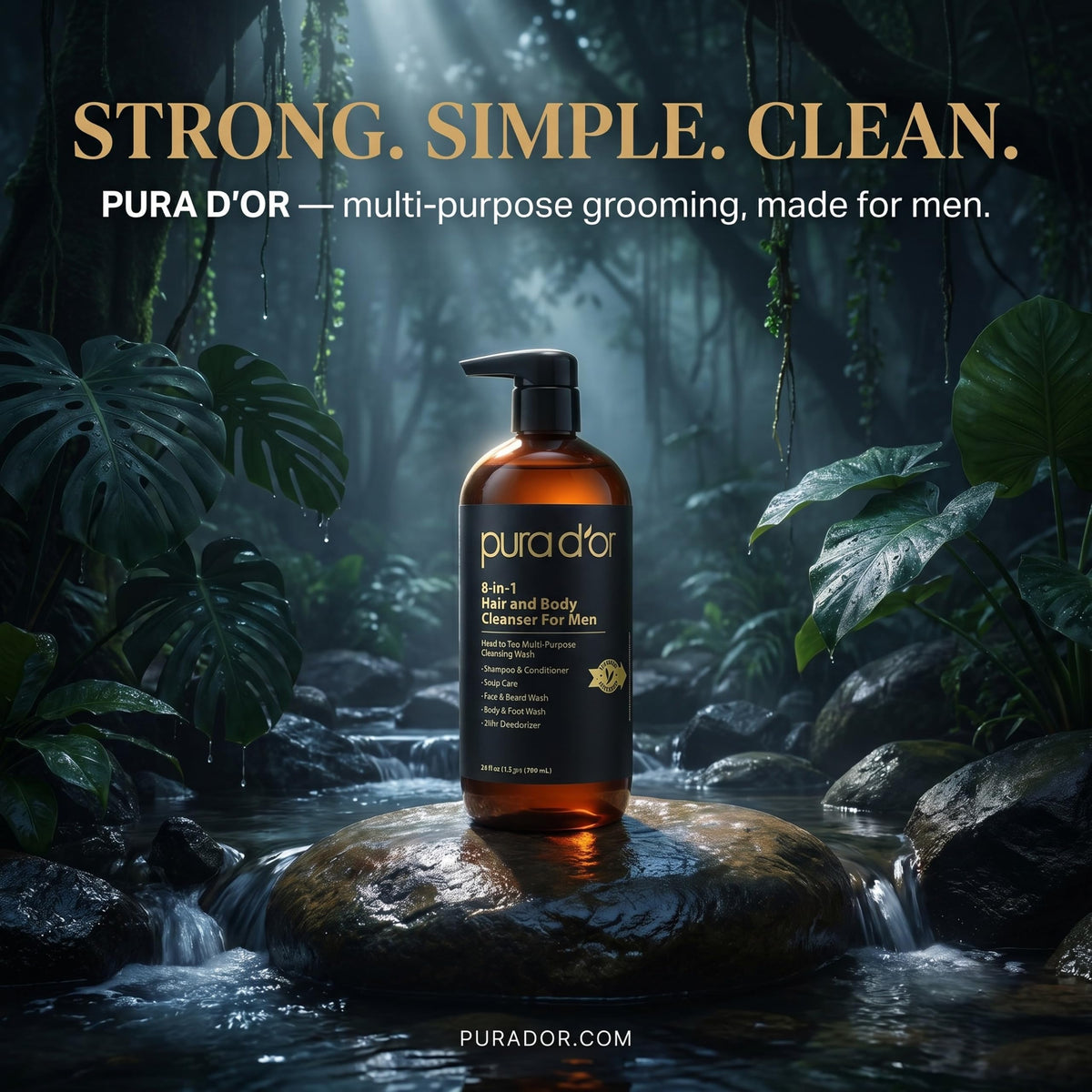 PURA D'OR hair lather on scalp illustrating cleansing without dryness