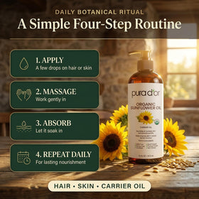 PURA D'OR oil used in hair pre-shampoo mask to nourish and add shine