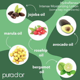 PURA D'OR applied to hands demonstrating quick absorption and soothing relief for dry skin