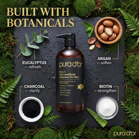 PURA D'OR in-shower use demonstrating head-to-toe application convenience
