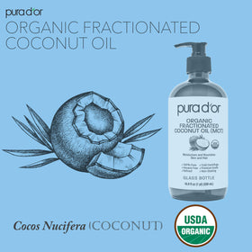 PURA D'OR label close-up showing USDA Organic certification and ingredient clarity