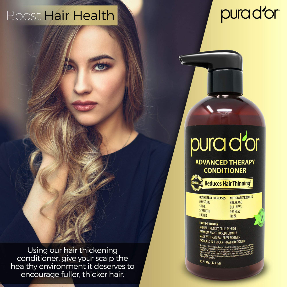 PURA D'OR close-up of argan and aloe ingredients highlighting nourishing benefits