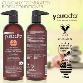 PURA D'OR ingredients label showing botanical extract benefits