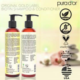 PURA D'OR set staged on bathroom shelf for an everyday routine boost