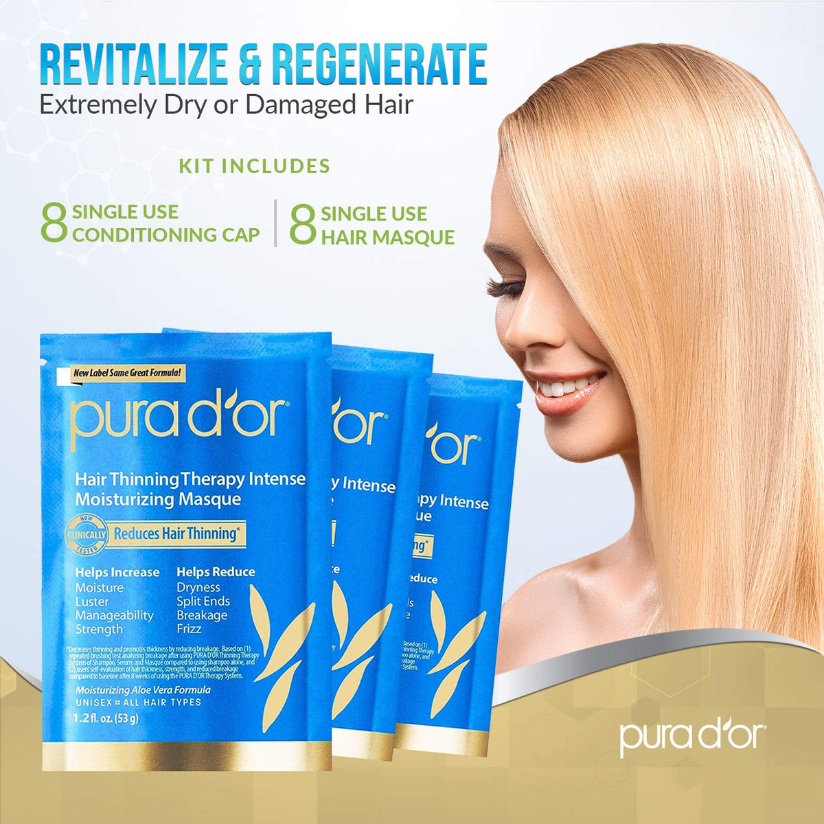 PURA D'OR creamy masque texture close-up showing rich hydration for hair