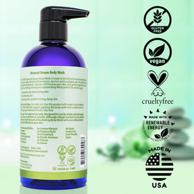 PURA D'OR ingredient list closeup highlighting aloe vera and oils