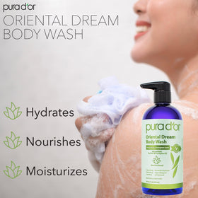 PURA D'OR pump dispensing gel to show texture and moisturizing finish