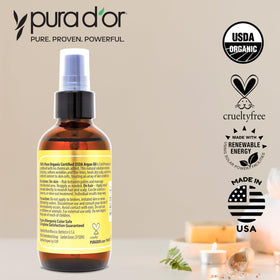 PURA D'OR packaging label showing organic certification and sustainable sourcing