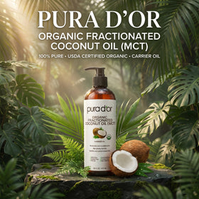 PURA D'OR oil pouring close-up demonstrating smooth consistency and easy application