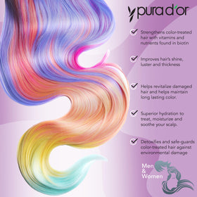 PURA D'OR purple shampoo texture close-up highlighting violet pigments for neutralizing brass