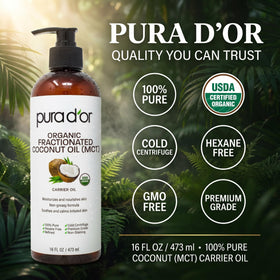 PURA D'OR being massaged into scalp showing gentle hydration and comfort