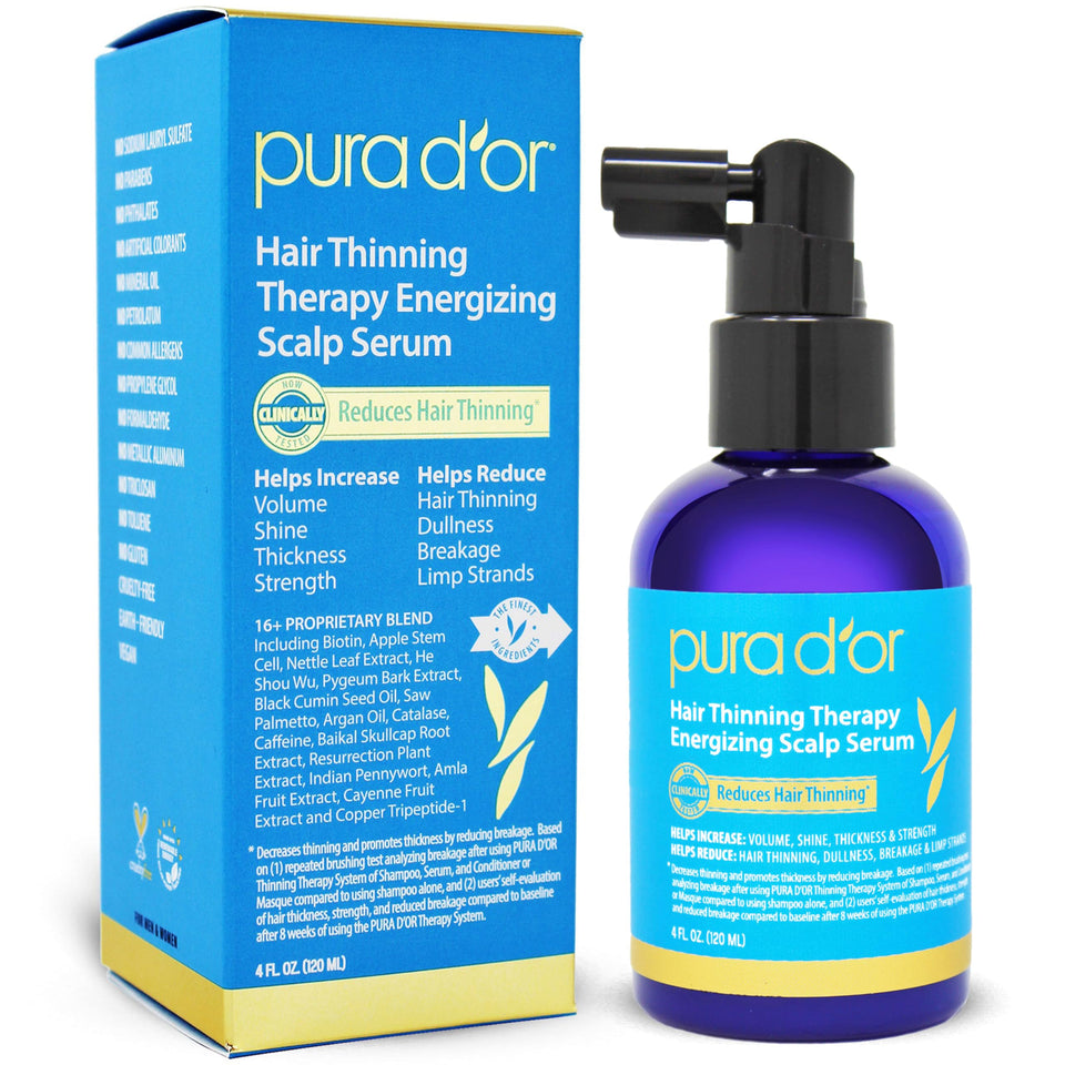 PURA D'OR front packaging showing bottle and label, clear product identity and benefits