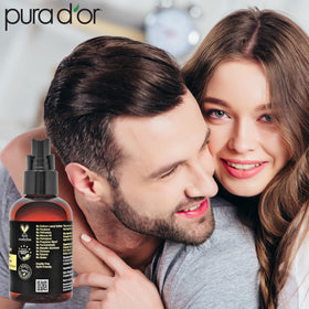 PURA D'OR ingredient label close-up showcasing peptide and botanical benefits