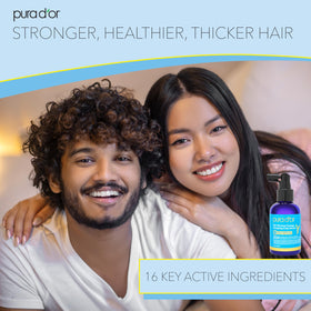 PURA D'OR serum texture pouring from dropper, lightweight non-greasy finish