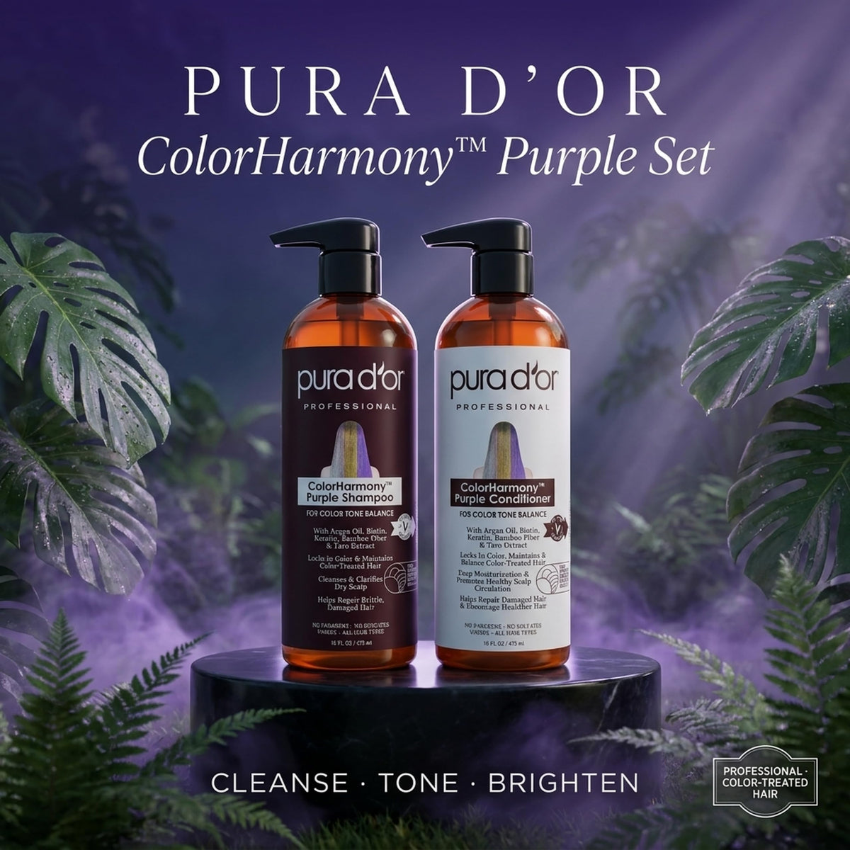 PURA D'OR shampoo lather close-up demonstrating gentle cleansing and tone control