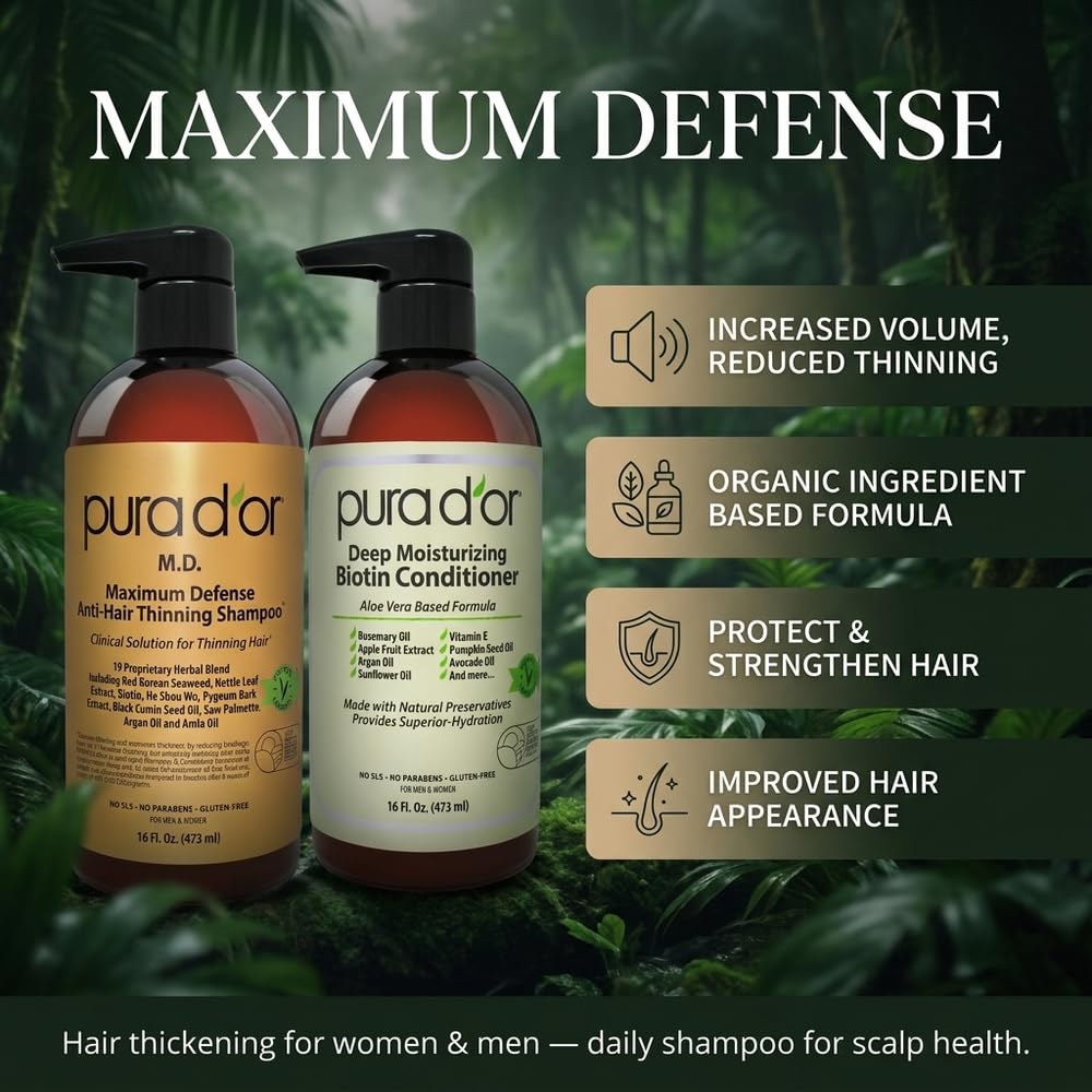 PURA D'OR shampoo on hand showing lather and nutrient-rich texture