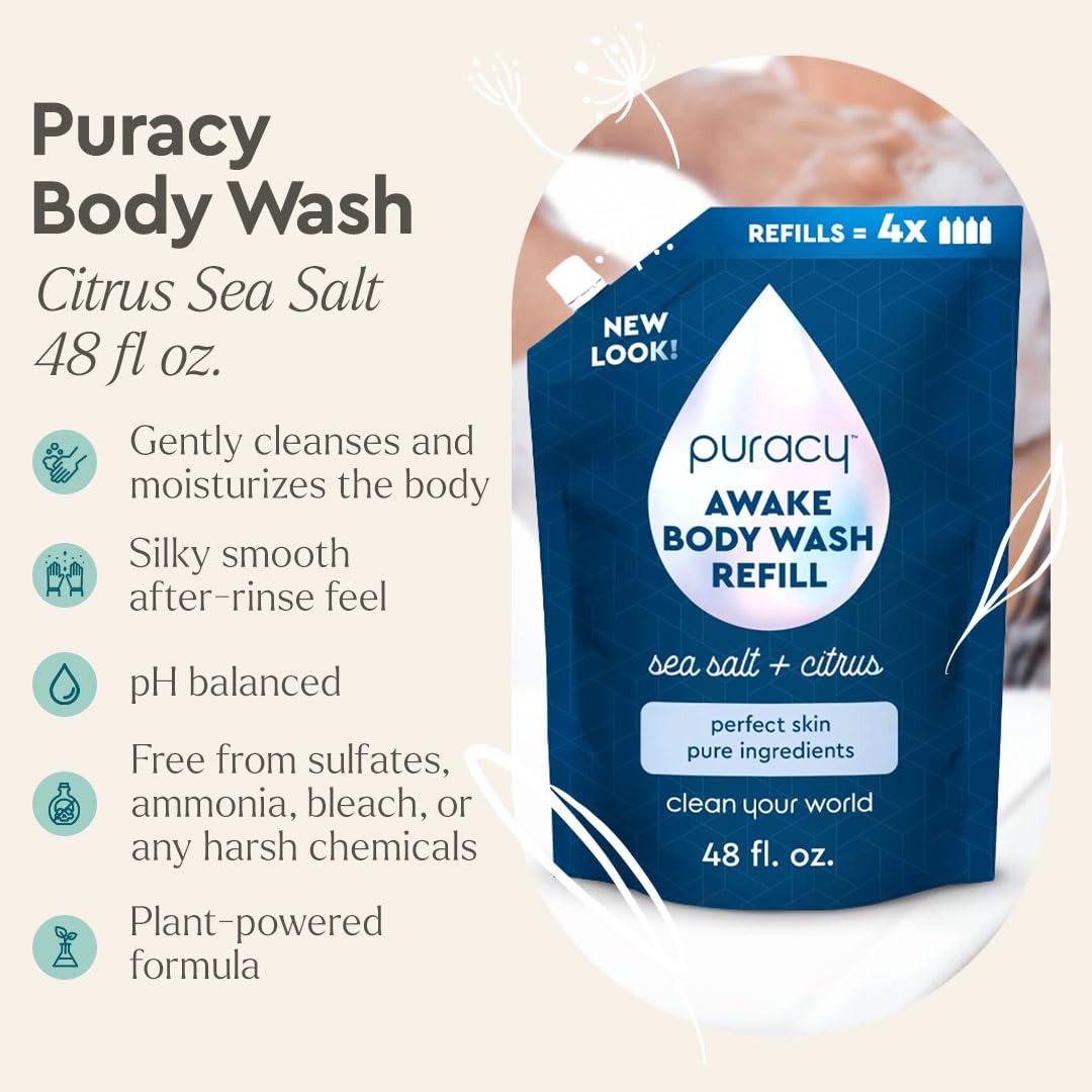 Puracy refill cap pouring gel highlighting easy refill convenience