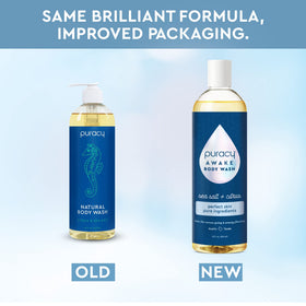 puracy awake size comparison 12 oz bottle illustrating travel-friendly capacity