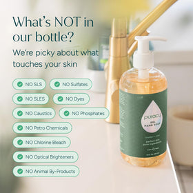 puracy bottle beside everyday objects showing 12 fl oz size for planning