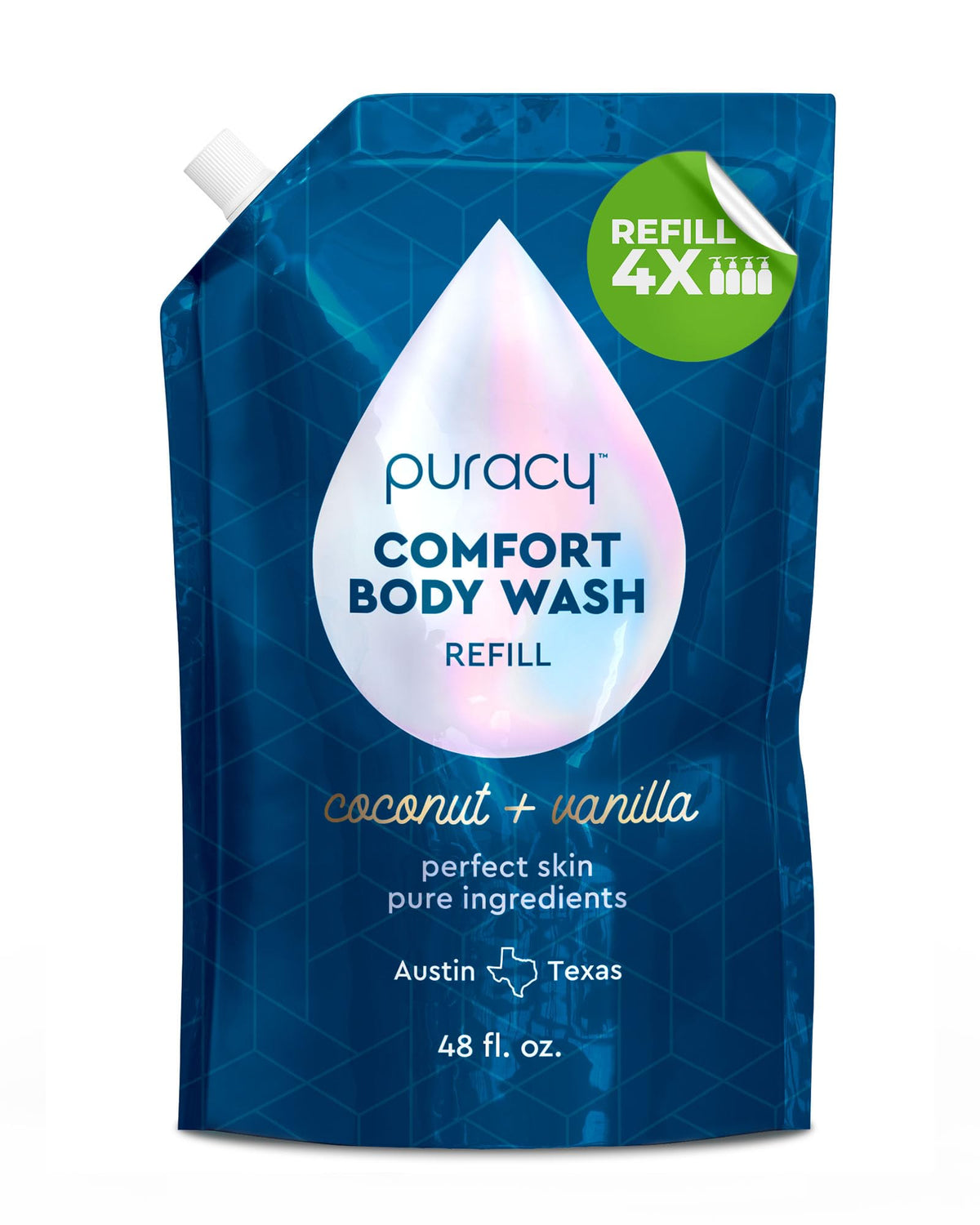 Puracy Comfort front packaging showing refill size and scent benefits