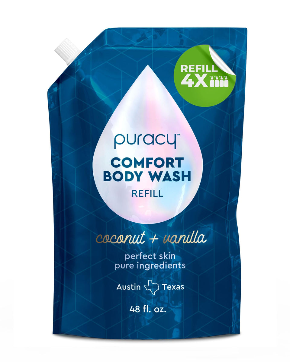 Puracy Comfort front packaging showing refill size and scent benefits