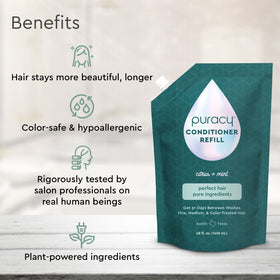 Puracy bottle pump and label close-up highlighting ingredient clarity