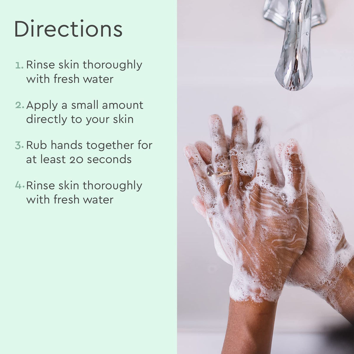 Puracy foaming hand soap in use producing soft foam for hydrated hands benefit