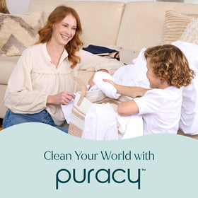 Puracy two-pack staged on shelf indicating refill readiness and value
