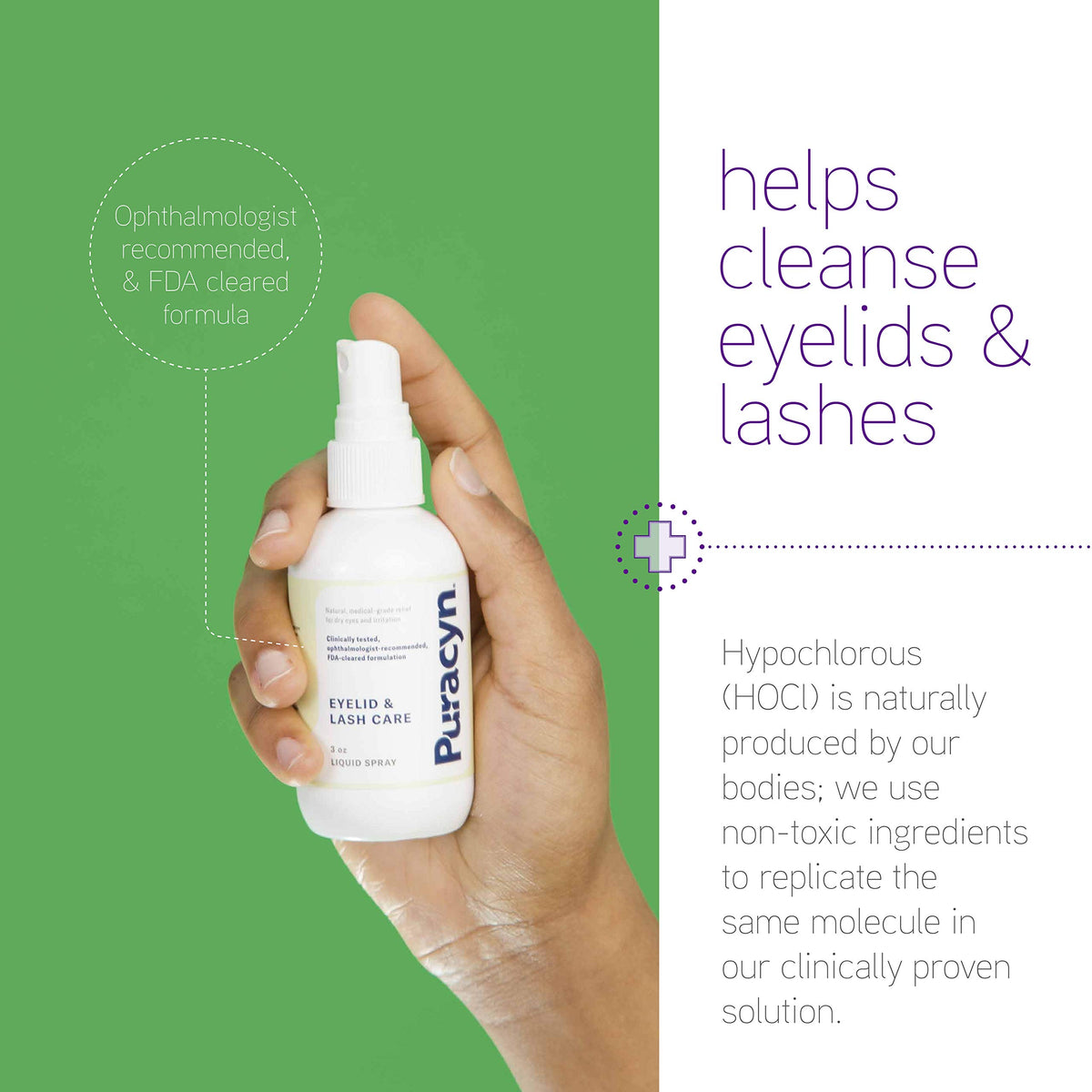 Puracyn solution on pad showing safe non-toxic texture