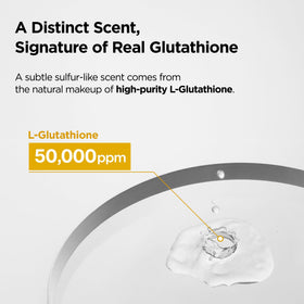 PURCELL close-up label highlighting glutathione, niacinamide and tranexamic acid transparency