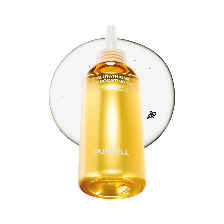 PURCELL front bottle shot showing sleek packaging and radiance benefit
