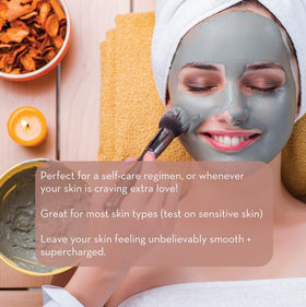 Pure Body Naturals mask spread on upper back showing body-use and congestion treatment