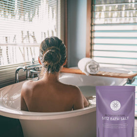 Pure Body Naturals coarse salt texture close-up highlighting soothing minerals