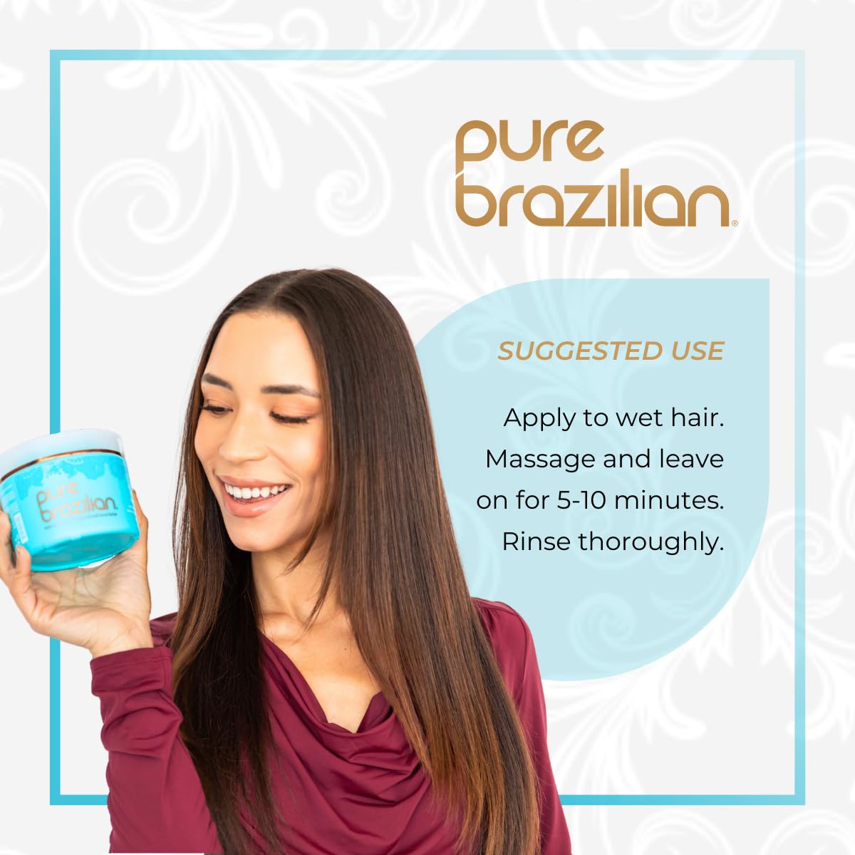 Pure Brazilian before and after hair showing reduced frizz benefit