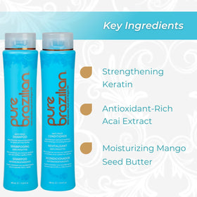 Pure Brazilian conditioner being poured to show creamy, nourishing consistency