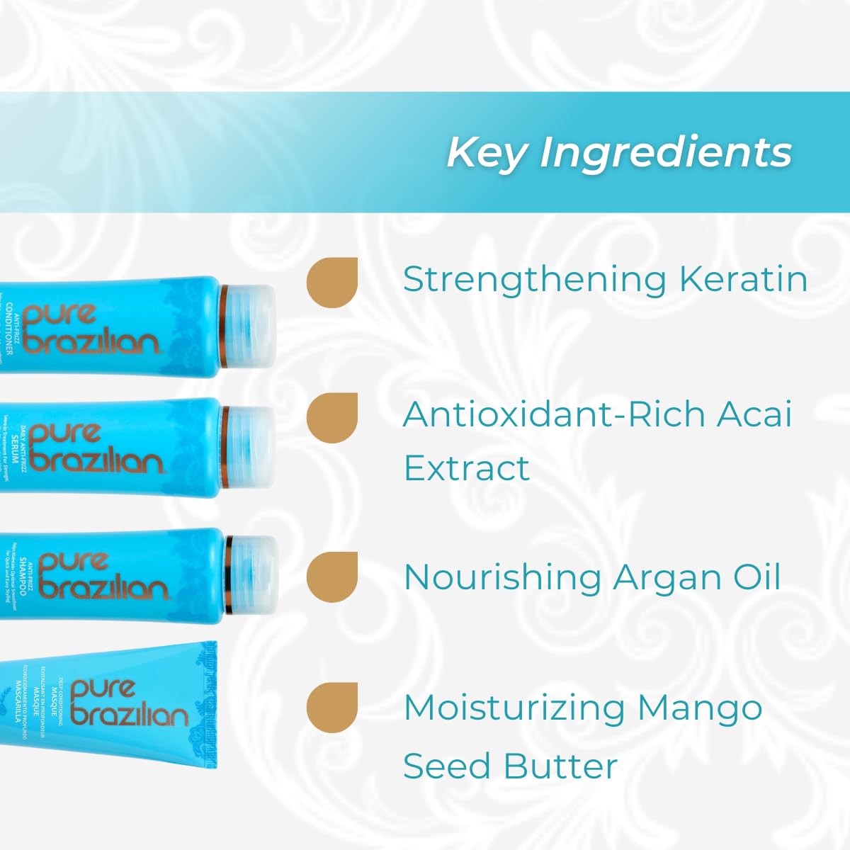 Pure Brazilian conditioner pouring to show nourishing consistency and smoother detangling