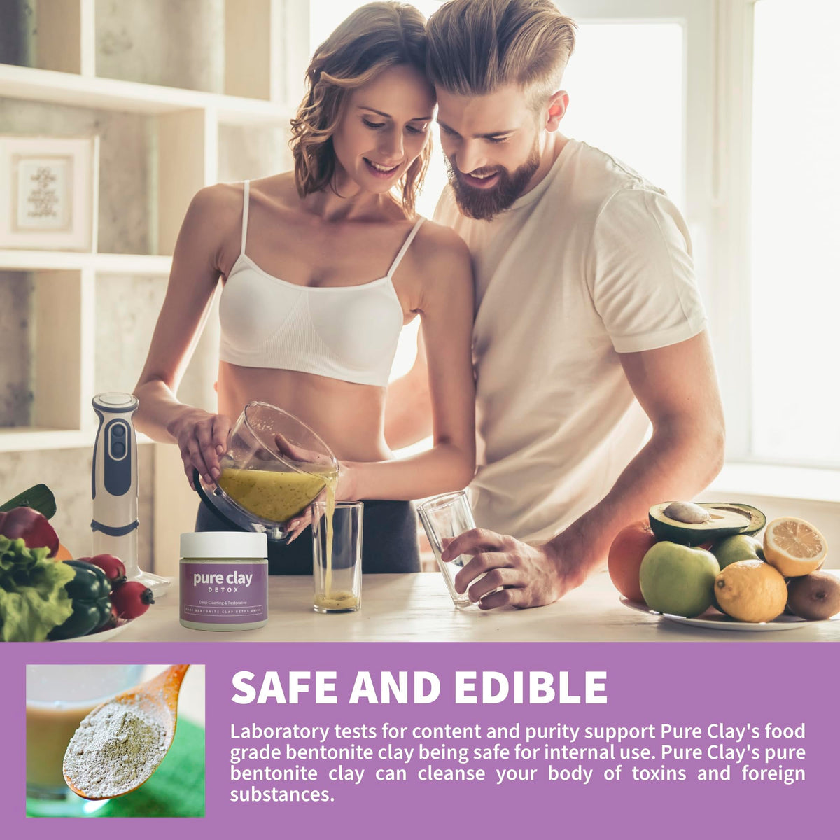PURE CLAY applied to scalp as hair mask for clarifying buildup removal