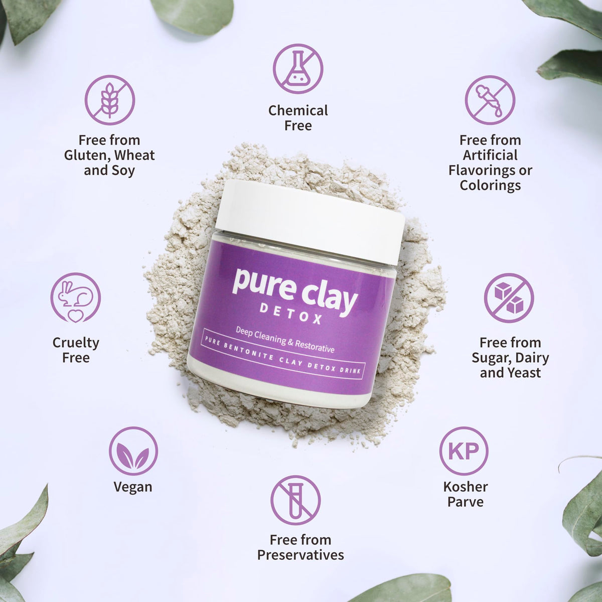 PURE CLAY mask being mixed in bowl for smooth application and control