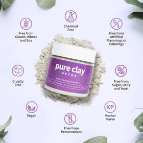 PURE CLAY mask being mixed in bowl for smooth application and control