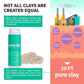 PURE CLAY in nursery setting conveys gentle, unscented baby comfort