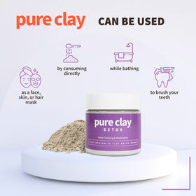 PURE CLAY powder texture close-up demonstrating ultra-fine consistency