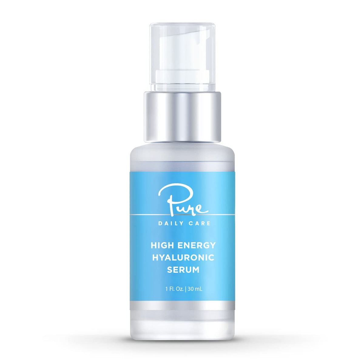 Pure Daily Care bottle on bathroom shelf conveying everyday clean-beauty lifestyle