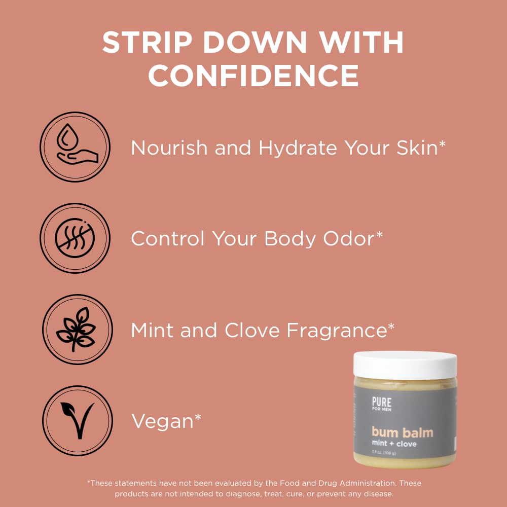 Pure for Men open jar showing raw shea butter texture for deep hydration