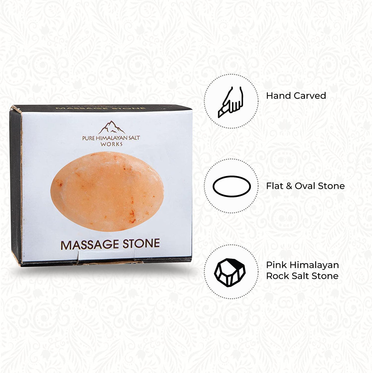 Pure Himalayan Salt Works chilled stone on towel showing cold therapy to reduce swelling