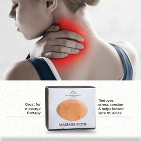 Pure Himalayan Salt Works warmed stone during massage demonstrating soothing heat therapy