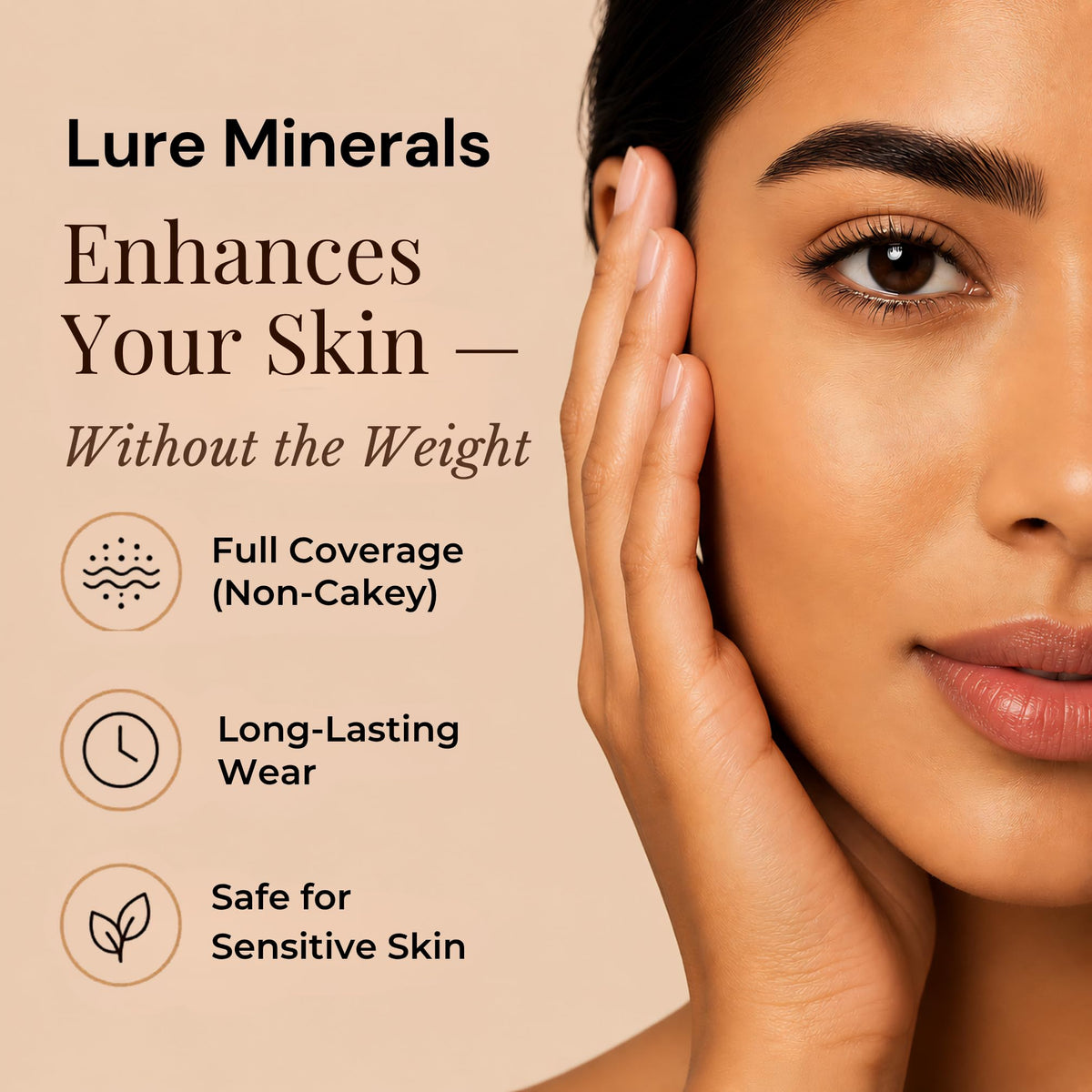 Pure Minerals bronzer swatch on wrist illustrating warm sun-kissed glow