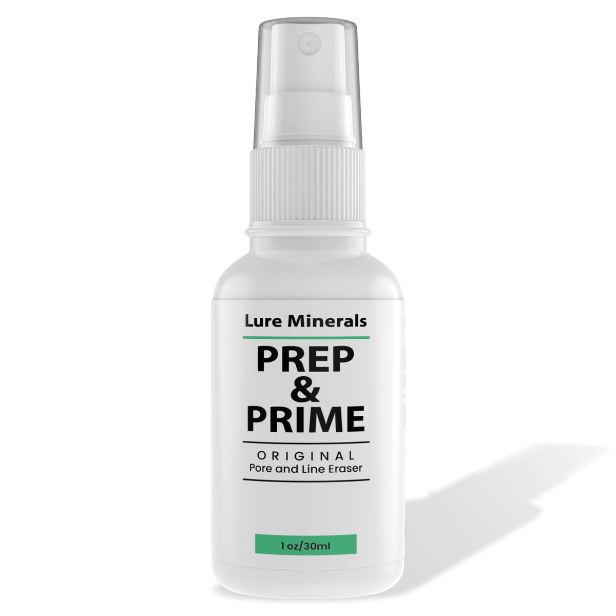 Pure Minerals front packaging showing 1 oz primer and clear label benefits