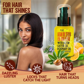 PURE NATURE LUX SPA before and after hair showing reduced frizz and shine